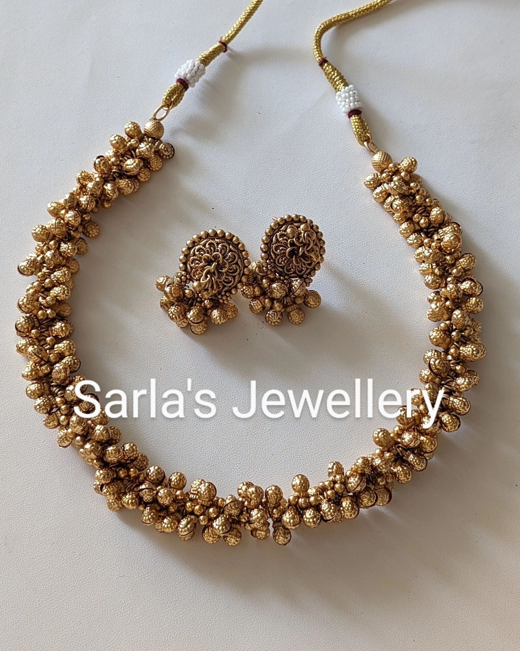 Short Gajra Necklace with Earrings