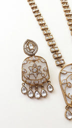Jaal Necklace with earrings - Pestel green/Baby Pink
