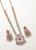 Jaal necklace with earrings -Ruby