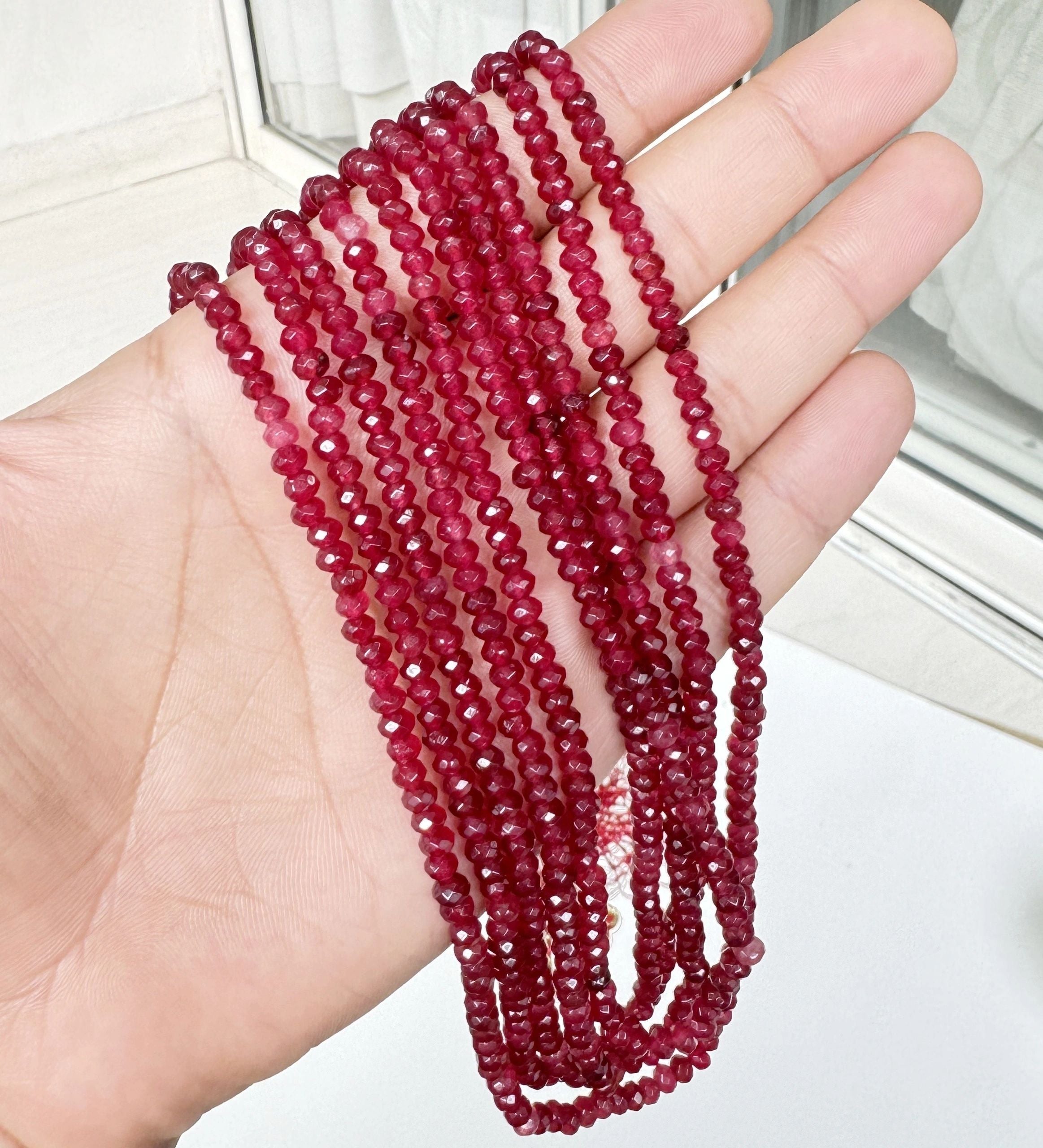 Red bati stone mala