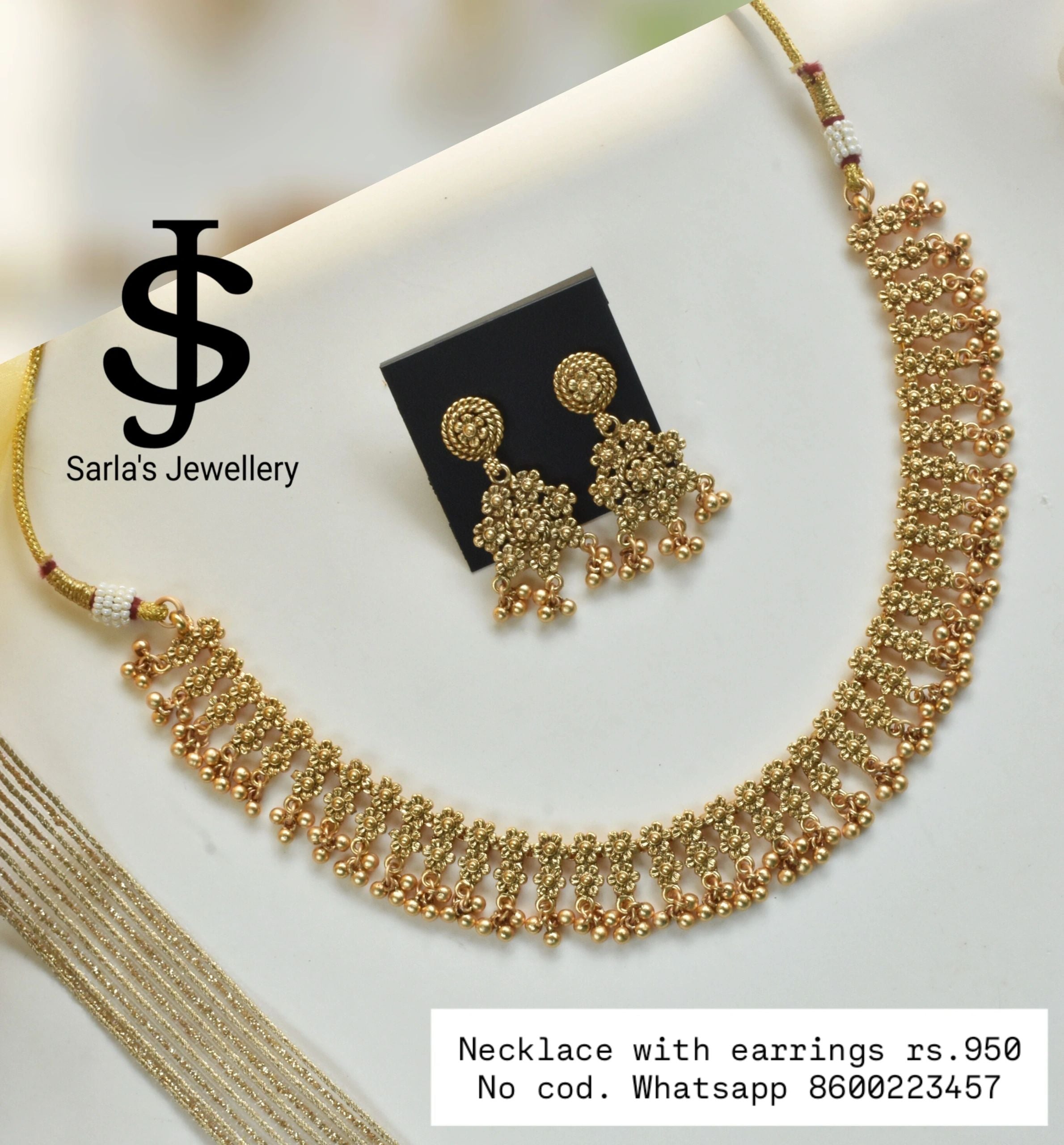 Gold plated Necklace with earrings