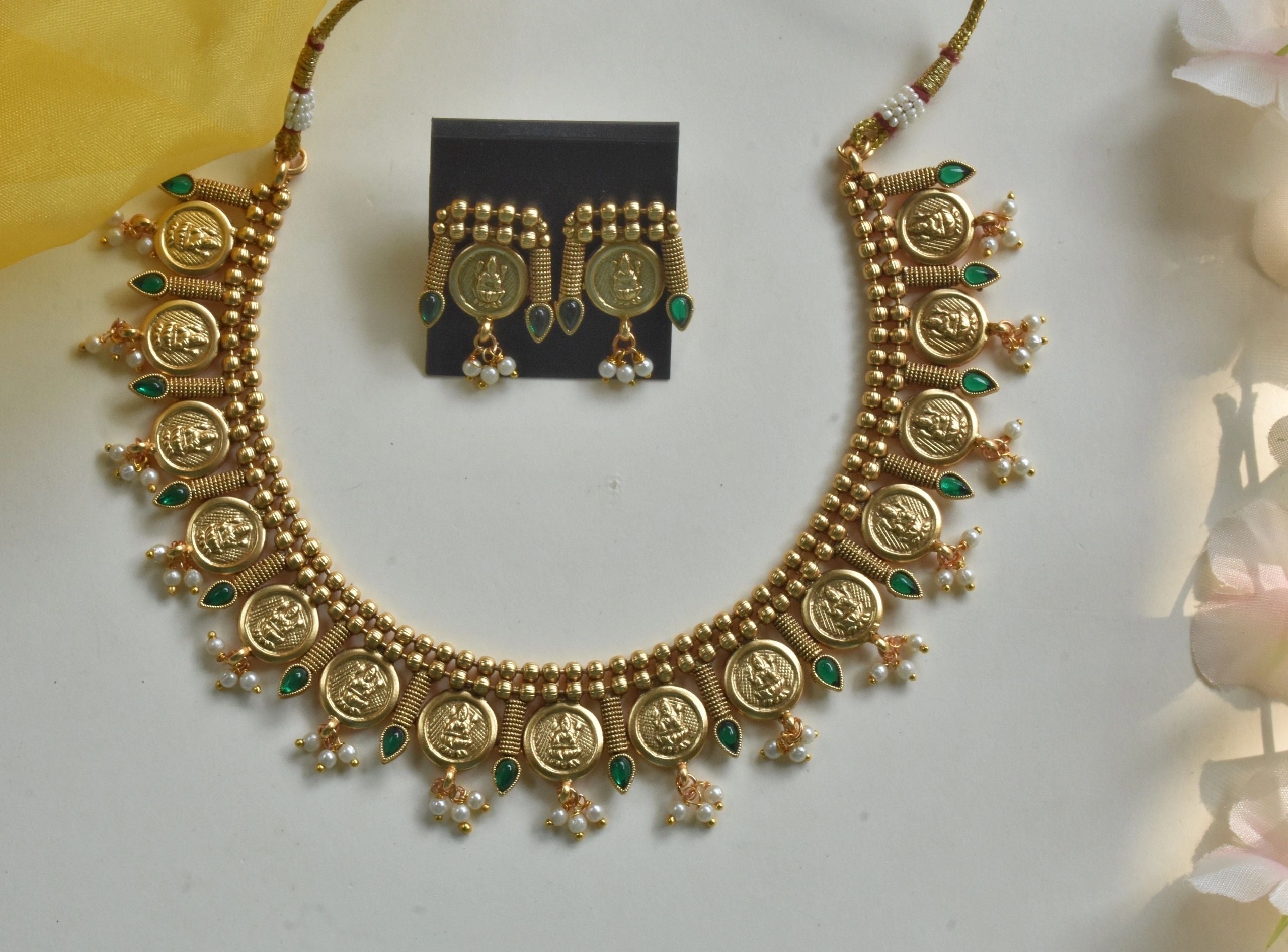 Lakshmi Necklace with earrings