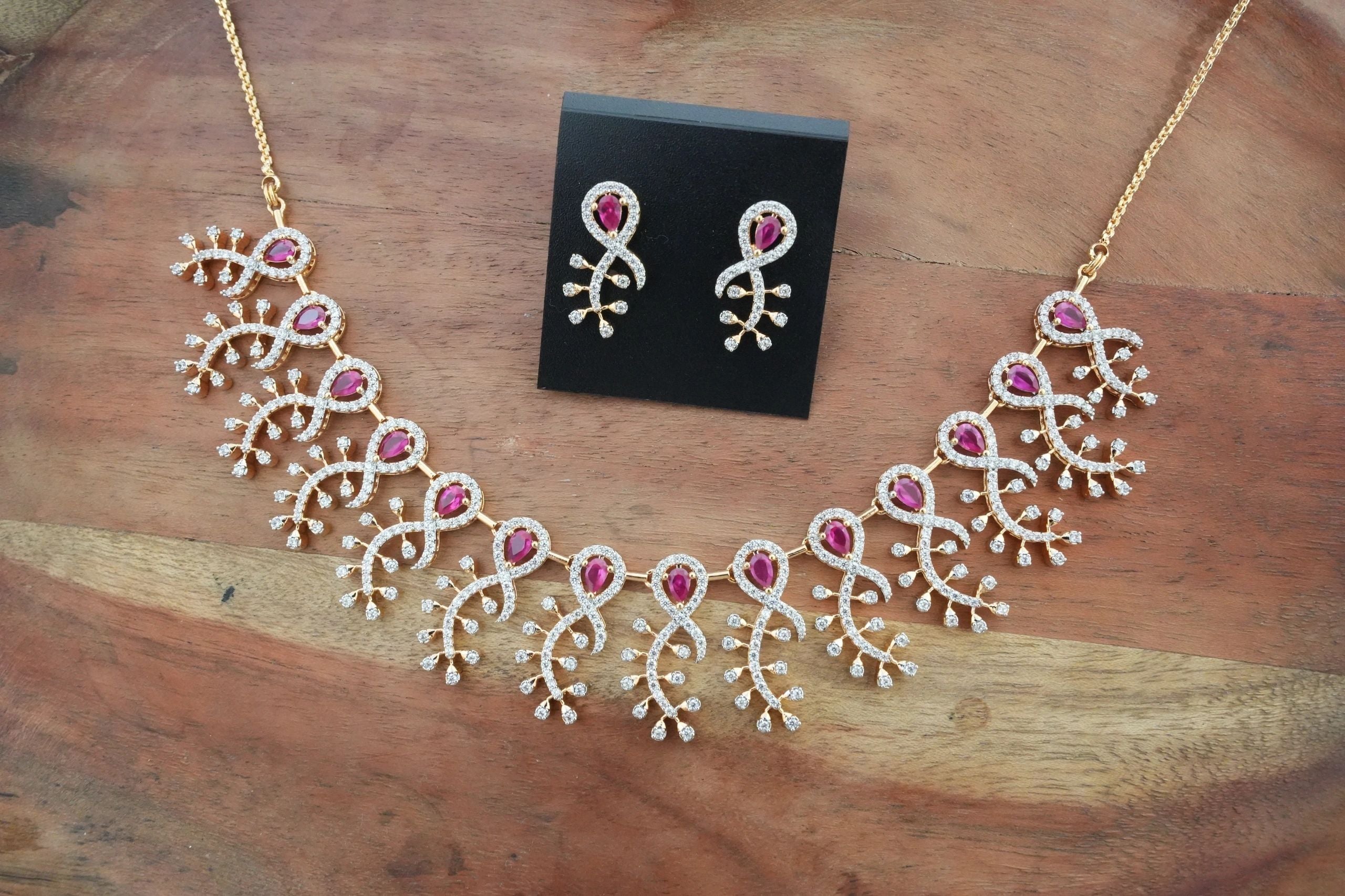 AD Necklace with ruby stones set