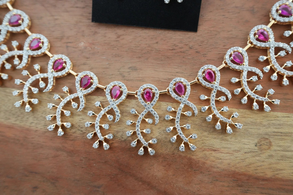 AD Necklace with ruby stones set