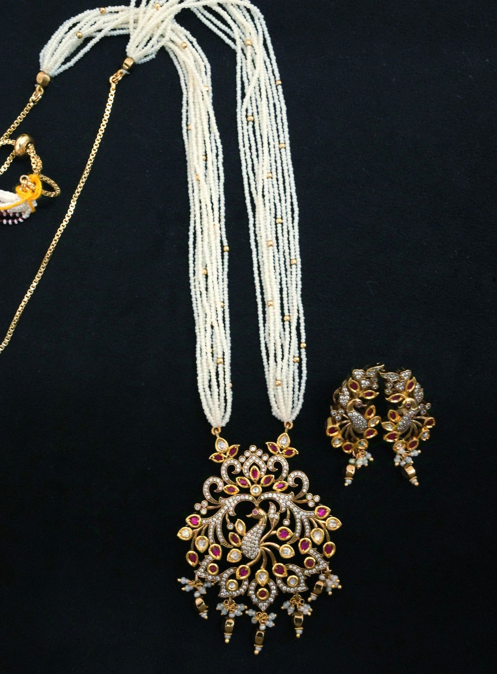 AD peacock Necklace with earrings