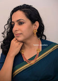 Temple Jewellery Goddess Lakshmi necklace with earrings