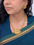 Temple Jewellery Goddess Lakshmi Long necklace with earrings