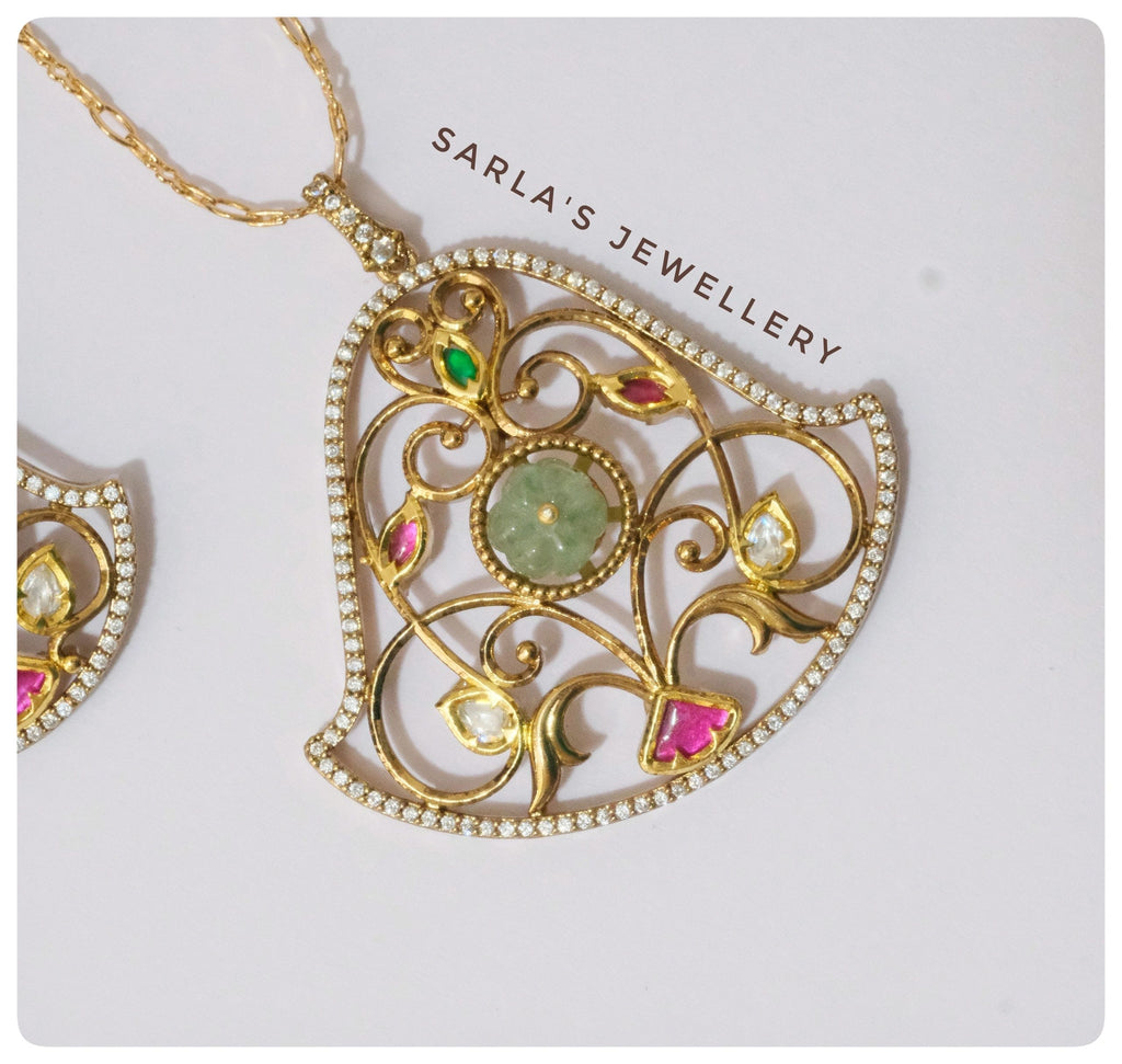 22ct Gold Plated semi precious stone Necklace set
