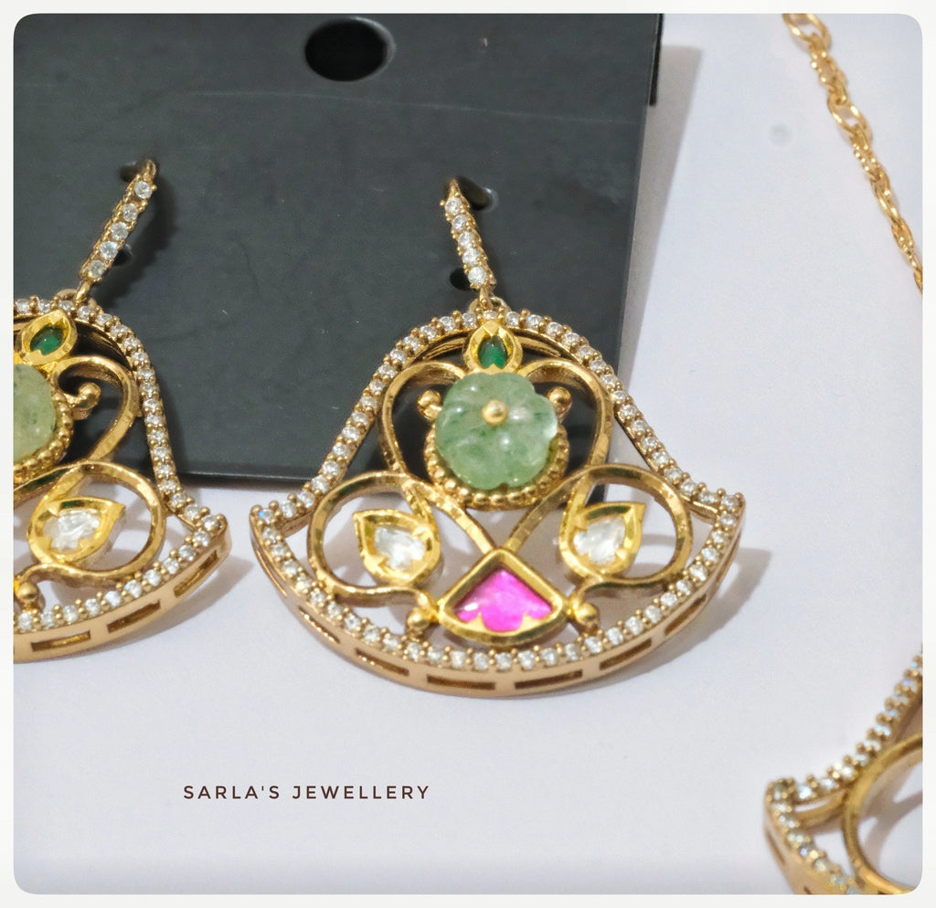22ct Gold Plated semi precious stone Necklace set