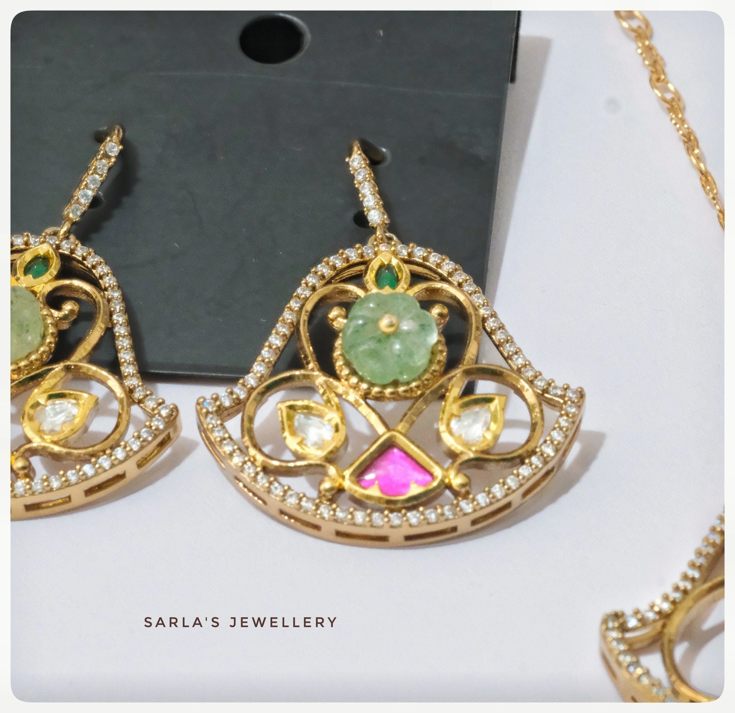 22ct Gold Plated semi precious stone Necklace set