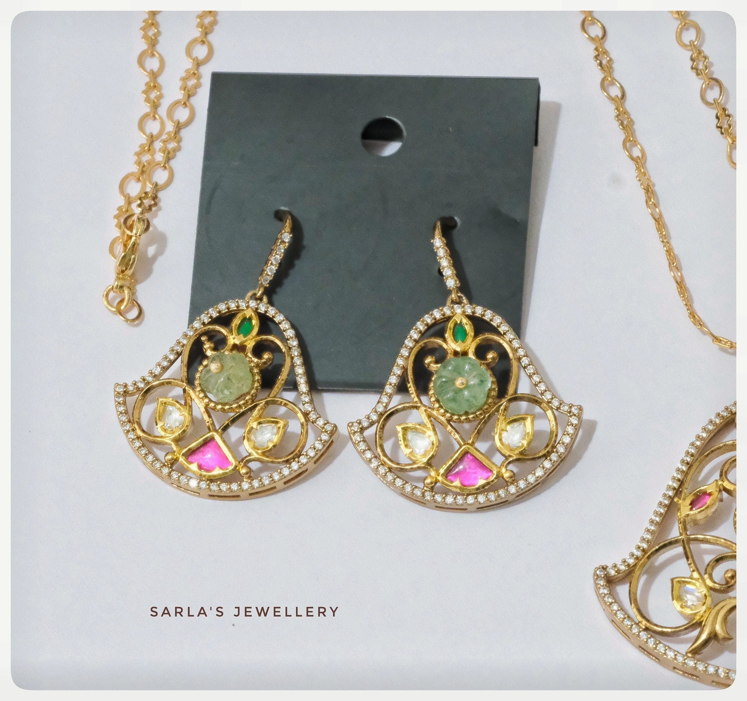22ct Gold Plated semi precious stone Necklace set