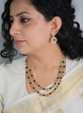 Green 2 layer necklace set