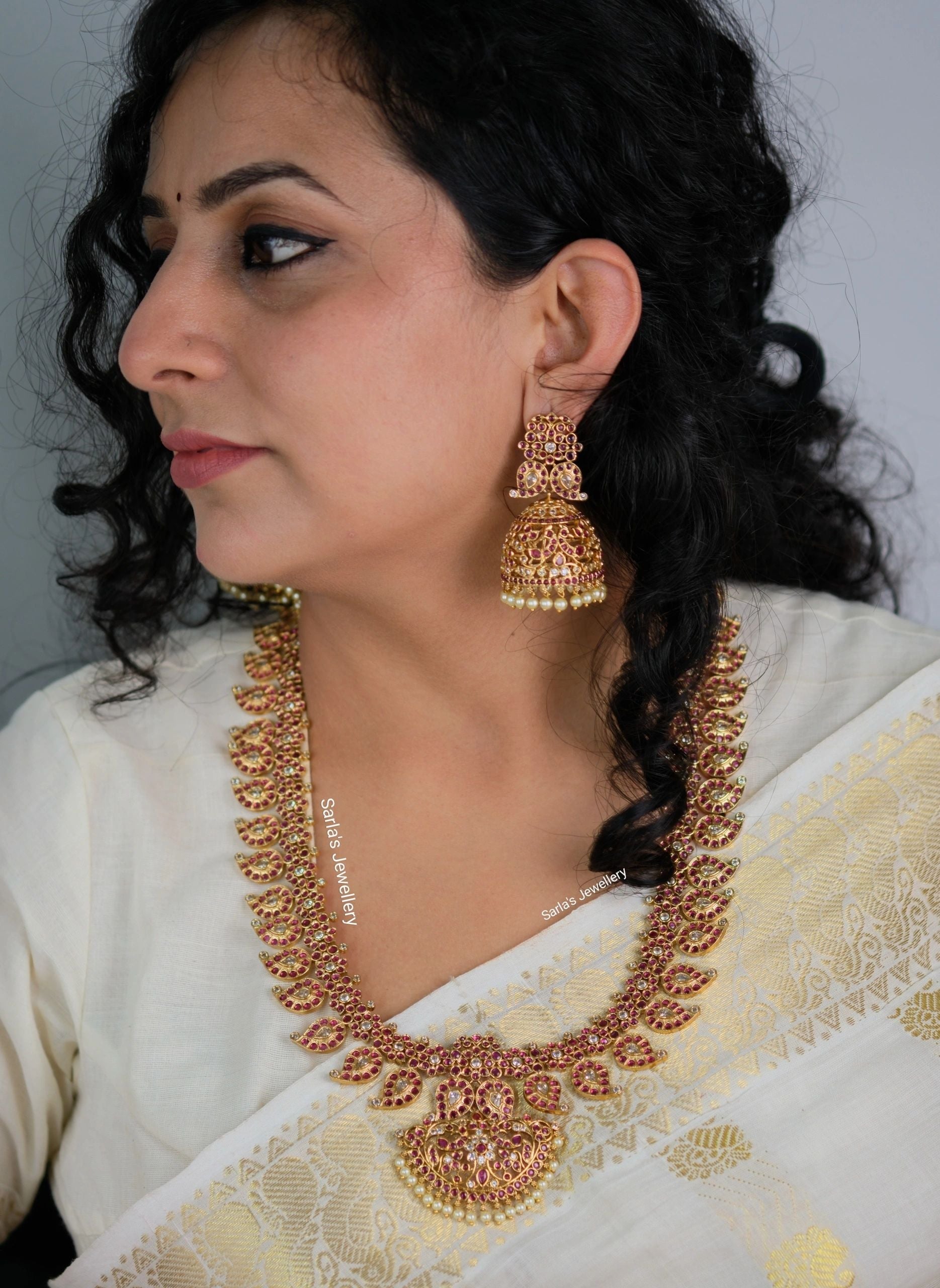 Paisley Design Long necklace set