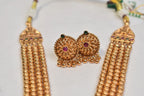 Gold covering Short Necklace with earrings
