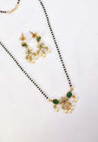 18" green floral mangalsutra set