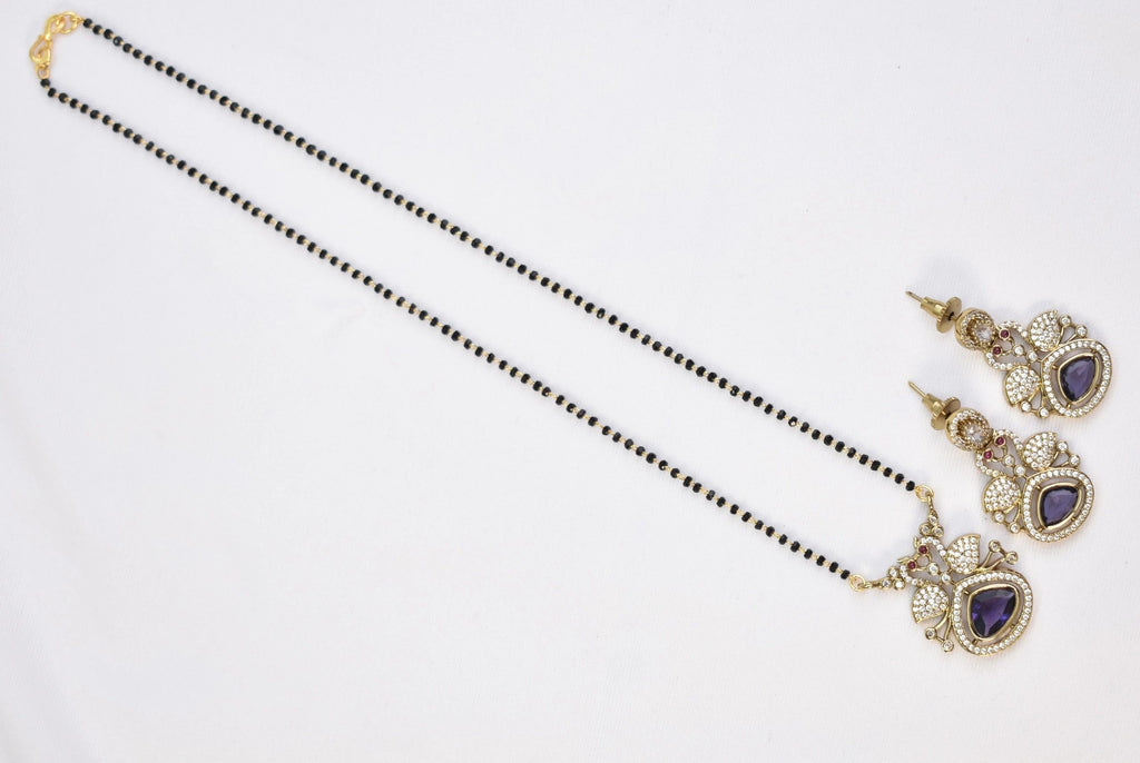 AD purple mangalsutra set