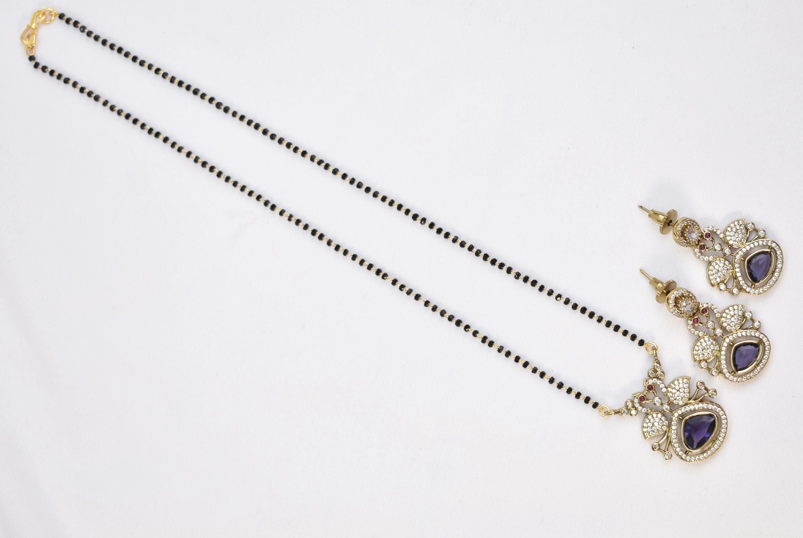 AD purple mangalsutra set