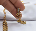 AD gold plated floral necklace set