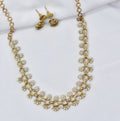 AD gold plated floral necklace set