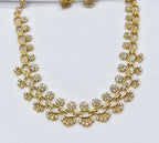 AD gold plated floral necklace set
