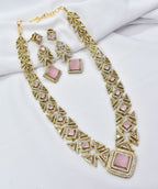 Pink Zirconia AD necklace premium set