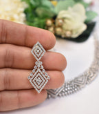 Rhodium AD premium necklace set with earrings