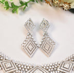 Rhodium AD premium necklace set with earrings