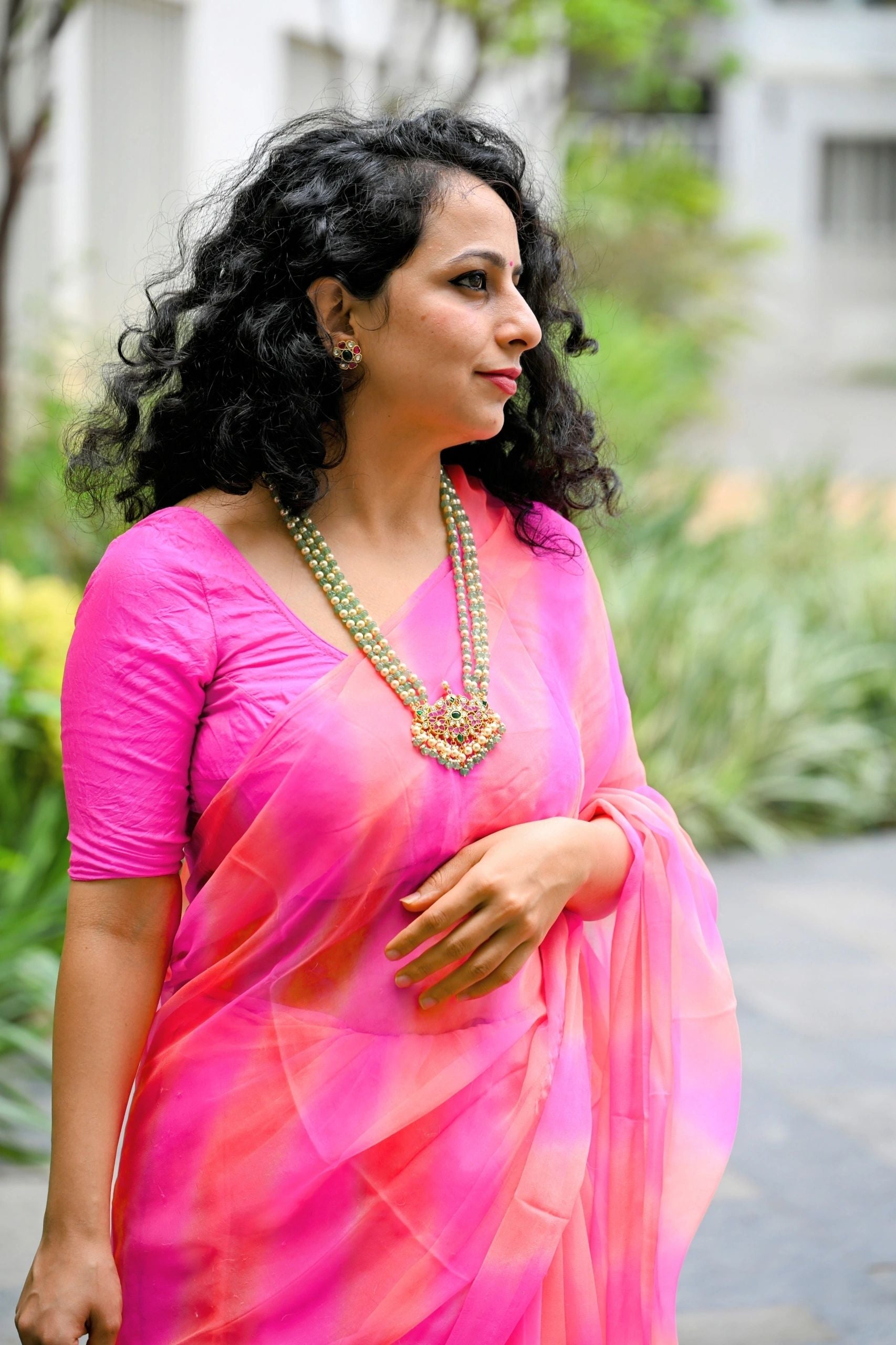 3 layered Jadau necklace set