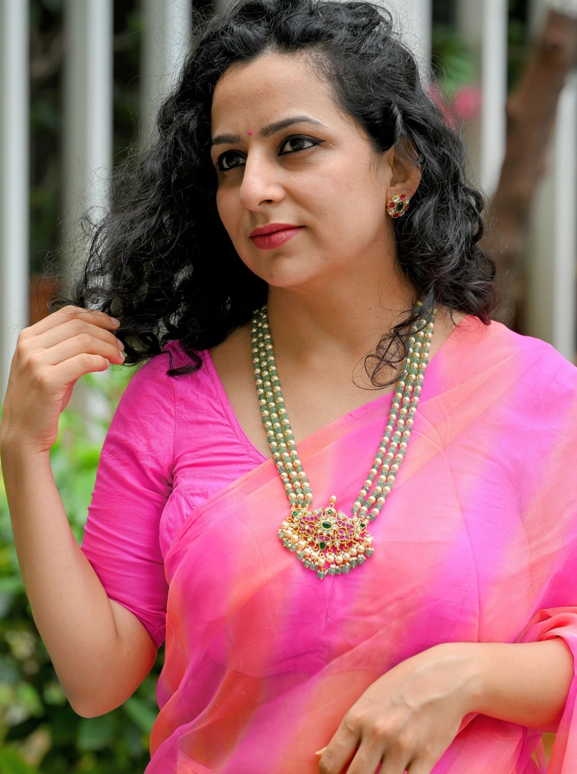 3 layered Jadau necklace set