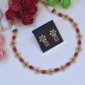 Phulkari 3.0 Ruby Stone Necklace set with earrings