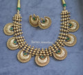 Crescent shaped Green Colored Necklace