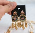 Rajwadi Moti long necklace with earrings