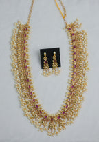 Pearl Grand Long necklace with earrings