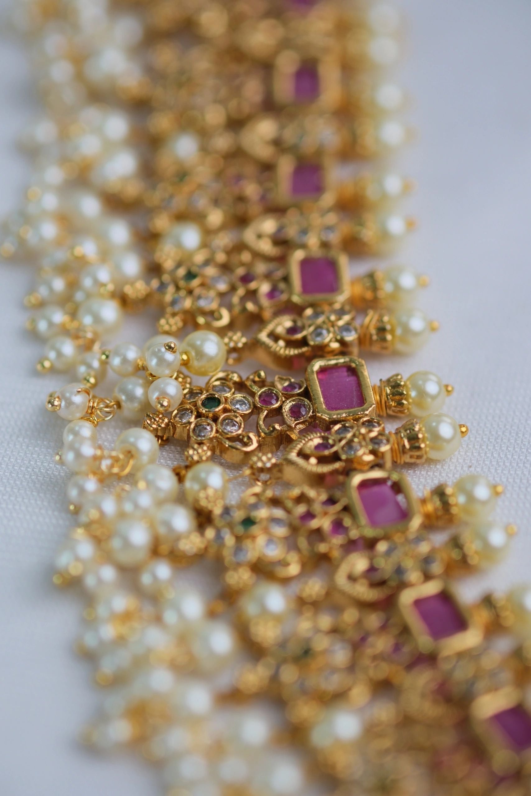 Pearl Grand Long necklace with earrings
