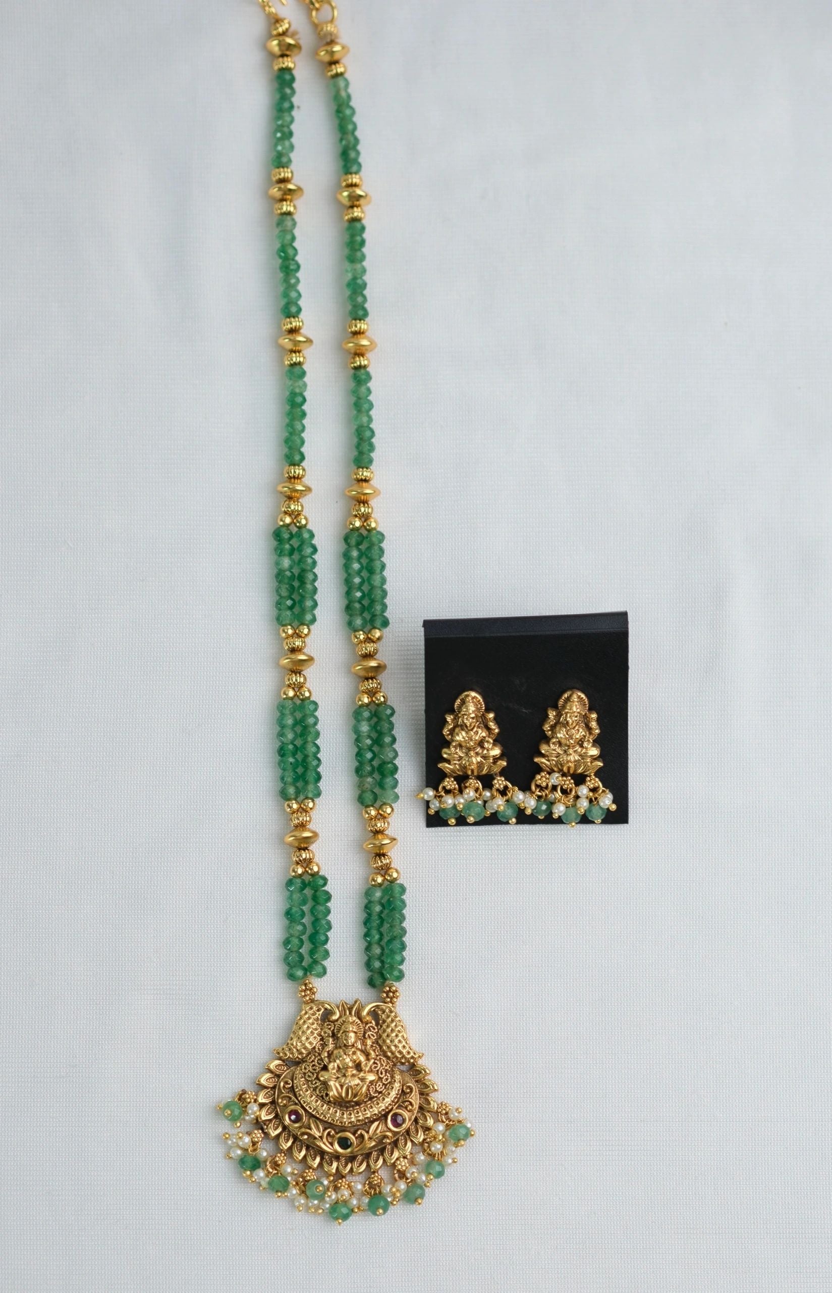 Long Lakshmi Necklace set with earrings