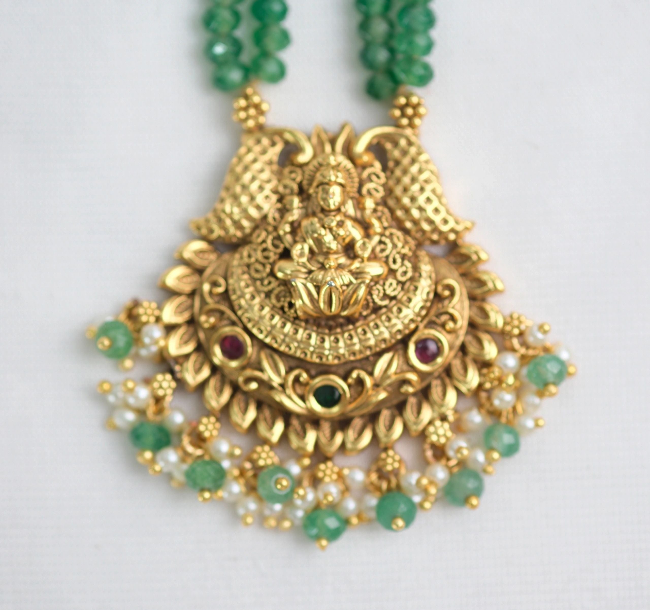 Long Lakshmi Necklace set with earrings