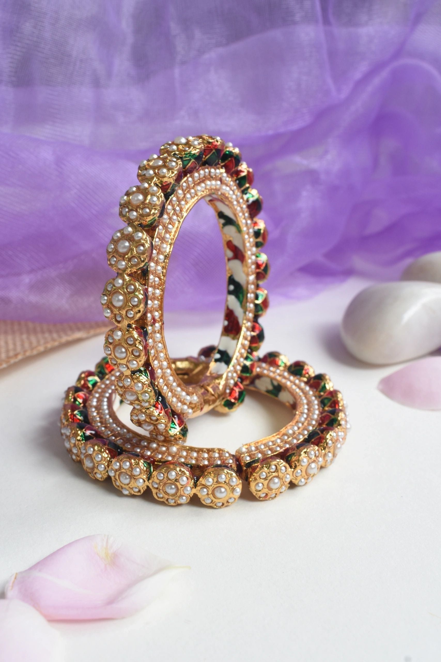 SINGLE Openable meena Pearl Kada SINGLE