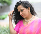 Kundan and Meena work necklace set (white)