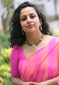 Bati beads and Authentic meenakari kundan necklace set (green)