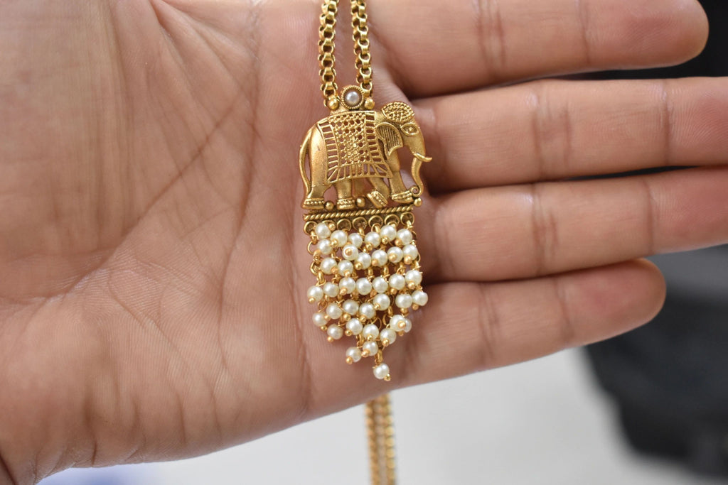 Elephant (w1) necklace with earrings length 22”