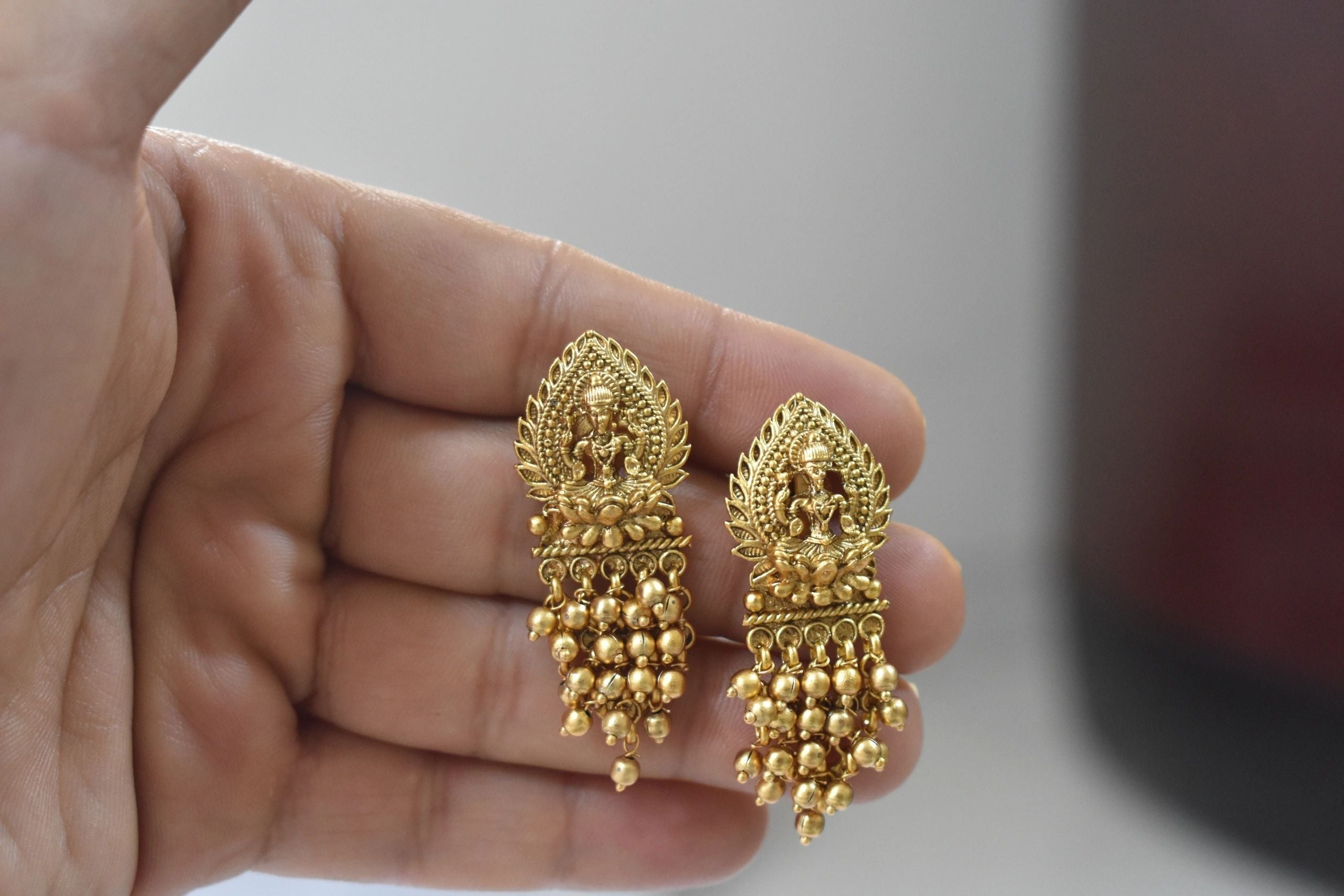 Gold plated Laxmi necklace set 22” length