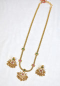 Floral Design Necklace with earrings Gold Plated (20")