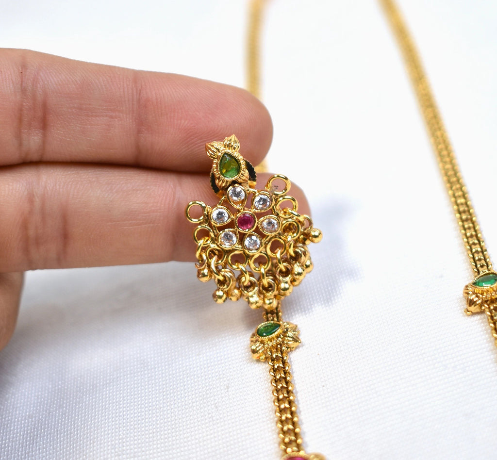 Floral Design Necklace with earrings Gold Plated (20")