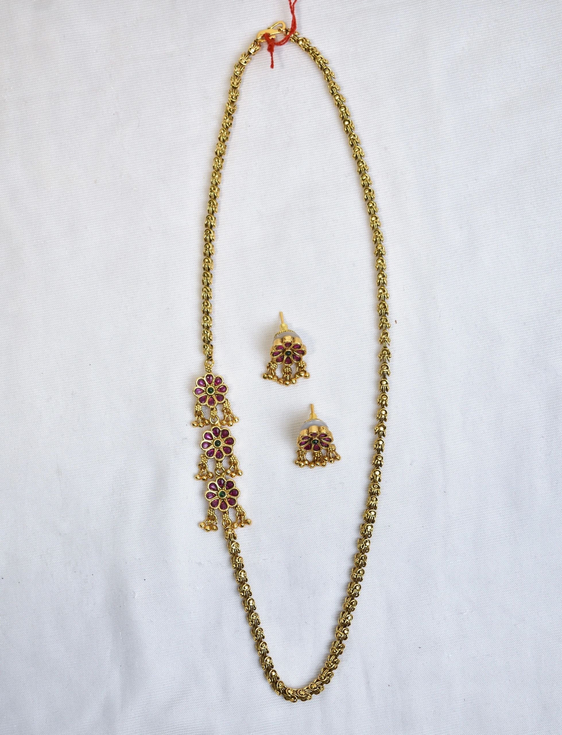 Side Pendant Floral 1 necklace set (18-20')