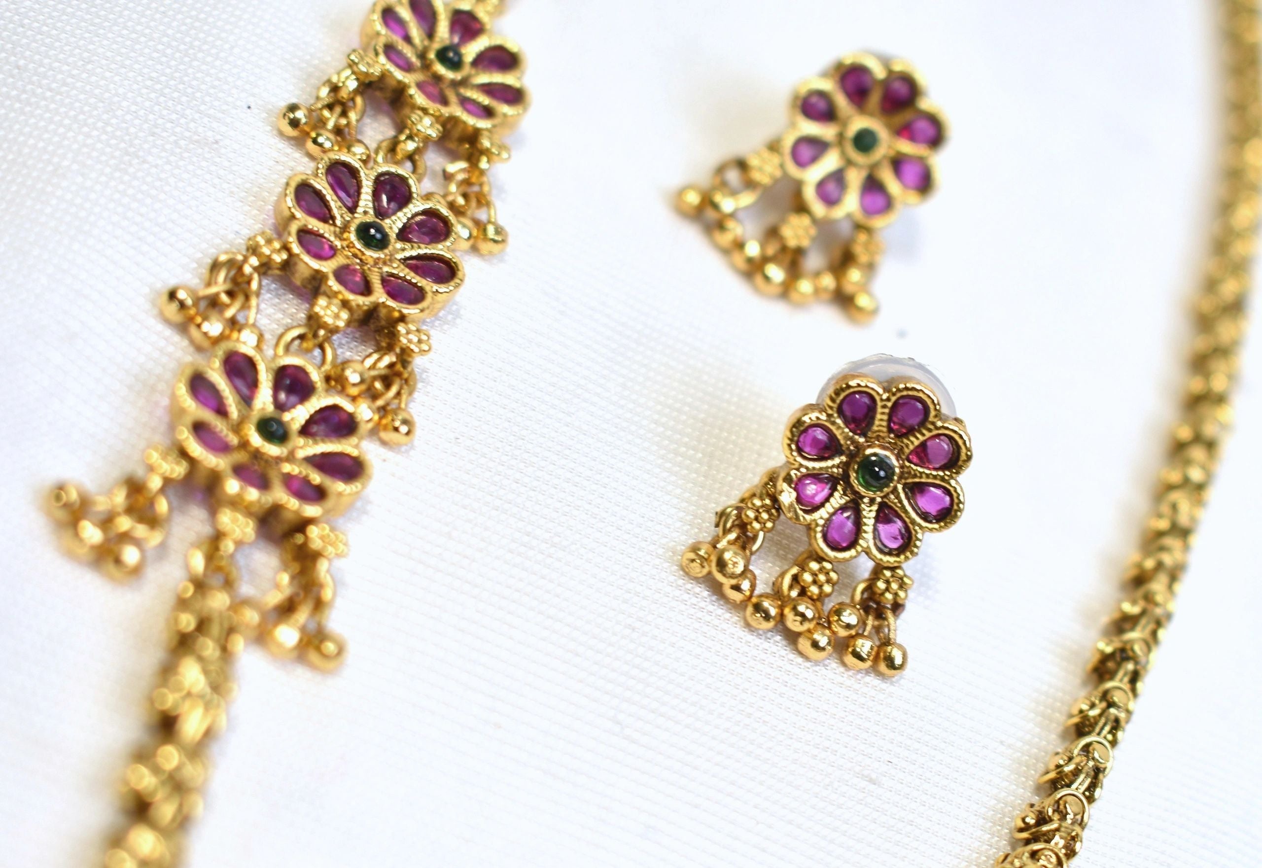 Side Pendant Floral 1 necklace set (18-20')