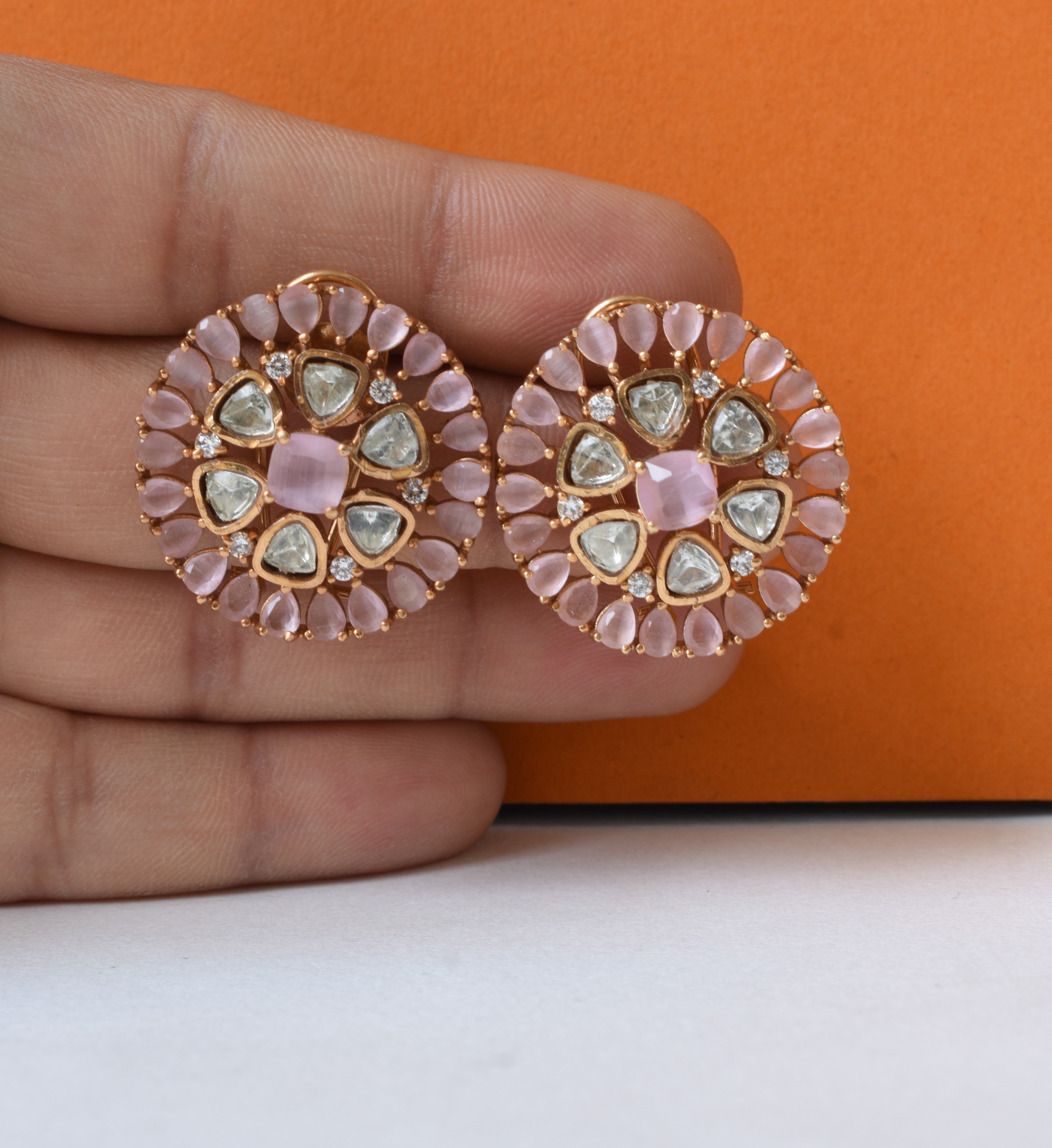 Chandrika Blush Polki Stud Earrings