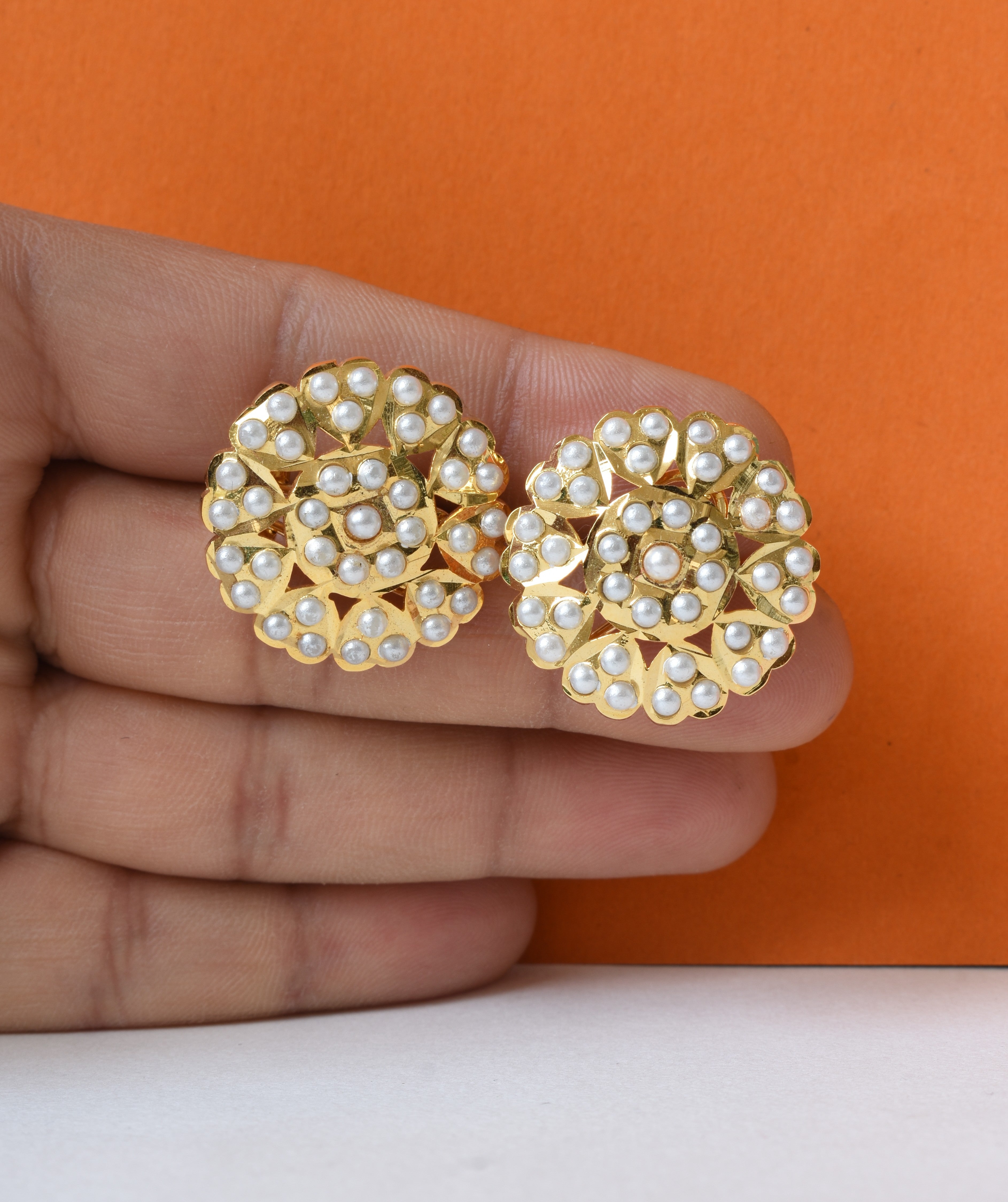 Vaidehi Pearl Floral Stud Earrings