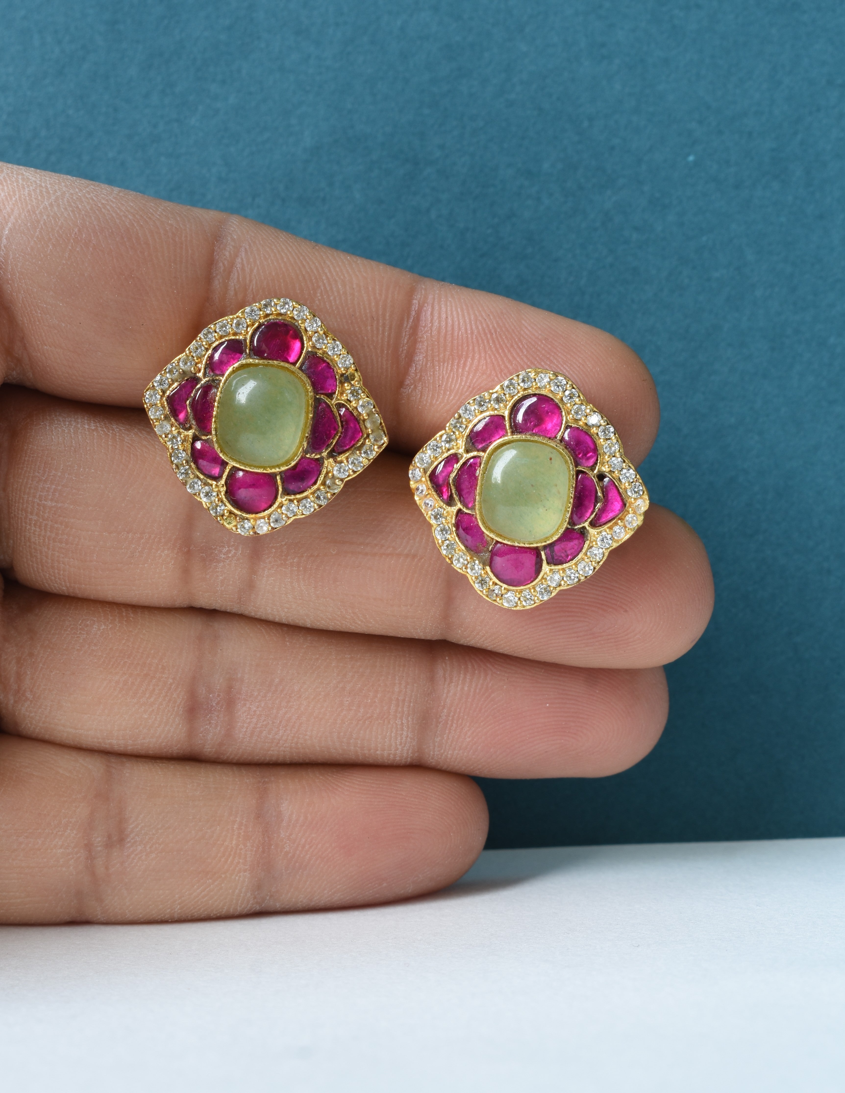 RajNandini Polki Stud Earrings