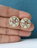 Varnika Ruby Polki Stud Earrings