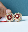 Meher Gul Ruby Floral Stud Earrings